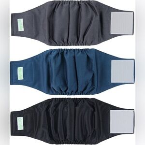 Wegreeco Washable Male Dog Belly Band Set - Black, Blue, Gray Size Medium